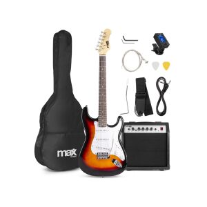 max Gigkit 4/4 Elektromos gitár szett (20W erősítő, táska, hangoló, pengetők) &#8211; sunburst 141135236 - Hangszer