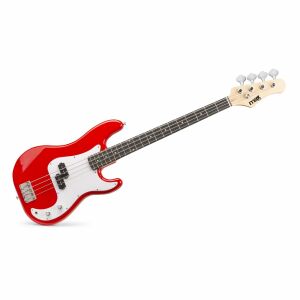 Max Gigkit piros elektromos basszusgitár fehér háttérrel - Hangszer