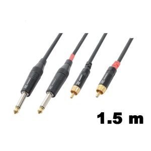 PD Connex CX74-1,5 sztereo jelkábel (2×6,3 mm Jack &#8211; 2x RCA) &#8211; (1,5 m) 111796842 - PD Connex