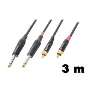 PD Connex CX74-3 sztereo jelkábel (2×6,3 mm Jack &#8211; 2x RCA) &#8211; (3 m) 111796843 - PD Connex