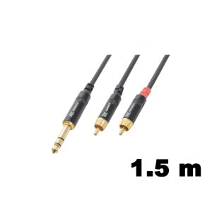 PD Connex CX84-1,5 sztereo jelkábel (6,3 mm Jack &#8211; 2x RCA) &#8211; (1,5 m) 111796852 - PD Connex