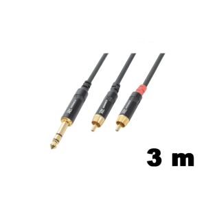 PD Connex CX84-3 sztereo jelkábel (6,3 mm Jack &#8211; 2x RCA) &#8211; (3 m) 111796853 - PD Connex