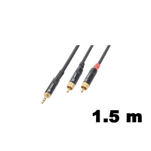 PD Connex CX85-1,5 sztereo jelkábel (3,5 mm Jack &#8211; 2x RCA) &#8211; (1,5 m) 111796855 - PD Connex