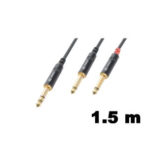 PD Connex CX76-1,5 sztereo jelkábel (6,3 mm Jack &#8211; 2×6,3 mm Jack) &#8211; (1,5 m) 111796861 - PD Connex