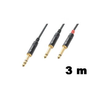 PD Connex CX76-3 sztereo jelkábel (6,3 mm Jack &#8211; 2×6,3 mm Jack) &#8211; (3 m) 111796858 - PD Connex