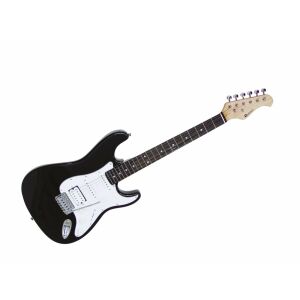 Dimavery ST-312 fekete elektromos gitár, ferde nézet - Hangszer