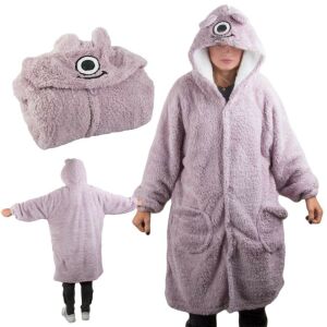 Collage von Meleg kapucnis takaró pulóver XL lila, Kapuzen-Deckenpullover, lila, Vorder- und Rückansicht - Decken