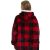 Rückansicht des Meleg XXL rot-schwarz karierten Kapuzen-Deckenpullovers