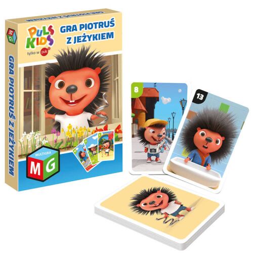 Puls Kids Gra Piotrus z Jezykiem kártyajáték, rajzfilm sünnel, 4 éves kortól