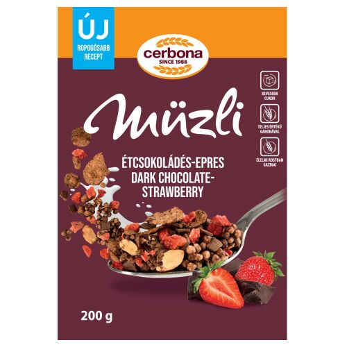 Cerbona Étcsokoládés-epres müzli 200 g (dobozos) 119562211