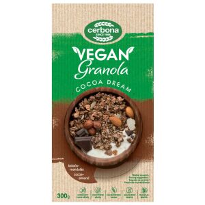 Cerbona Vegán kakaós-mandulás granola müzli, cukor hozzáadása nélkül 300 g 138444238 - Cerbona