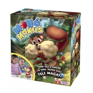 Mohó Mókus társasjáték csomagolása, egy szórakoztató családi játék a mókusos makkgyűjtésről - Goliath