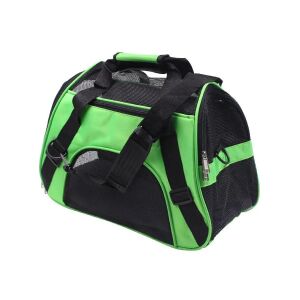 Zöld kisállat hordozó táska L méret, kényelmes utazótáska kistestű kutyák és macskák számára - Hordozó, autós box kisállatoknak