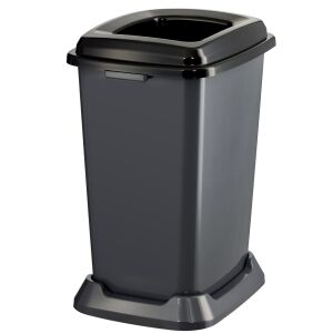 Nádoba na zber triedeného odpadu, plast, otvorené veko, čierna, 50L 111814782 - Planet