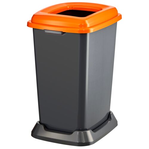 Abfallbehälter für die selektive Abfallsammlung, Kunststoff, offener Deckel, orange, 50L 111814786