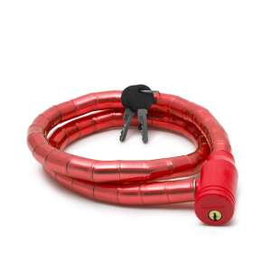 Red 100cm bike lock with 18mm diameter cable - Bicycle accessory