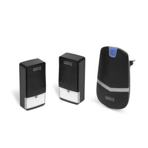 Delight sonerie digitale wireless duble cu tehnologie Kinetic, două butoane exterioare și un receptor interior - Sonerii