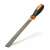Handy flat wood rasp with medium coarseness, 8 inches long, black and orange handle
