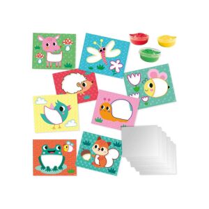 SES Eco Fingerfarben-Karten, Tiervorlagen und Farbtöpfe für Kinder - SES Creative