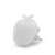 Apple shaped LED night light, warm white, plugged into a wall socket