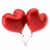 Pair of red heart balloons for romantic occasions