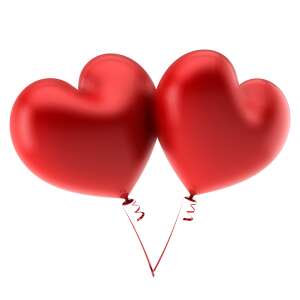 Two red heart shaped balloons - Balloon