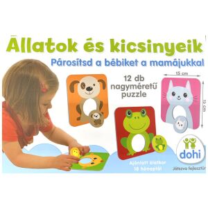 DoHi Zwierzęta i ich młode Puzzle do dopasowywania, maluch bawiący się parami zwierząt - Puzzle Baba