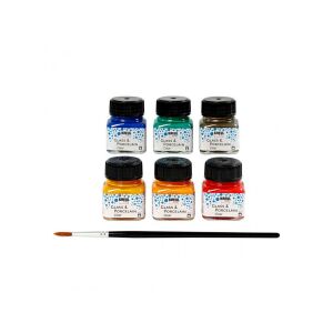Üveg- és porcelánfesték világos színű, 6 db. 111829169 - Üvegfesték