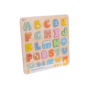 Nahaufnahme des Classic World Alphabet Puzzles aus Holz, bunte Buchstaben - Puzzle & Rätsel
