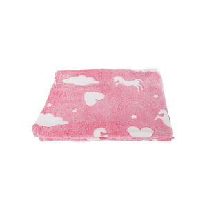 Rózsaszín egyszarvús takaró világító csillagokkal és felhőkkel - Unico