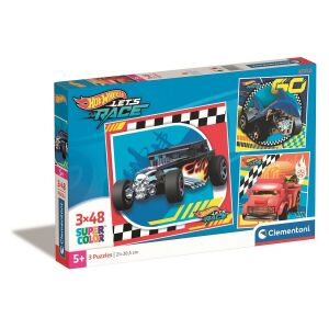 Clementoni Hot Wheels Go 3x48 elementowy zestaw puzzli - Puzzle