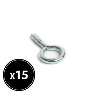 15 pack of 19mm x 40mm eye screws - Screw