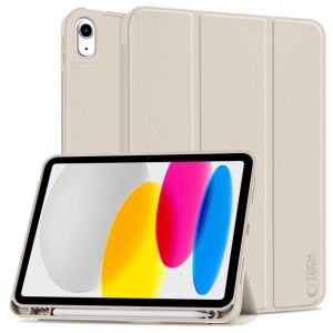 Tech-Protect SmartCase Pen husă bej pentru iPad 10.9 inch 2022 cu suport pentru stilou și funcție de suport - Tech-Protect