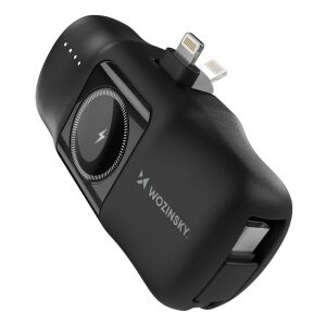 Wozinsky WF16-YLS mini power bank Lightning csatlakozóval, Type-C kábellel és Apple Watch vezeték nélküli töltéssel - Wozinsky