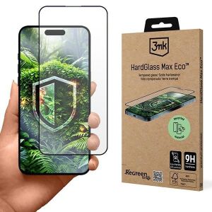 3mk HardGlass Max Eco képernyővédő iPhone 15/16-hoz újrahasznosított anyagból készült csomagolással - 3MK