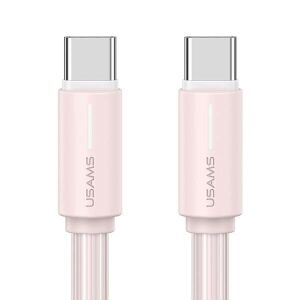 Cablu USAMS SJ734 YU Series USB-C la USB-C, 1m, 60W, roz, pentru încărcare rapidă - USAMS Cabluri USB