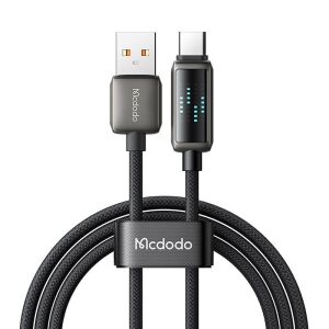 Mcdodo CA-2350 USB-A - USB-C kábel LED kijelzővel, 6A, 1.2m - fekete - USB kábel