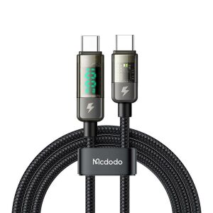 Mcdodo CA-3611 Type-C - Type-C kábel kijelzővel (túltöltés elleni védelem) PD 100W 5A 1.8m - fekete 111858743