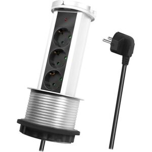 LogiLink LPS235A прибиращ се разклонител с 3 AC изхода и захранващ кабел - Logilink