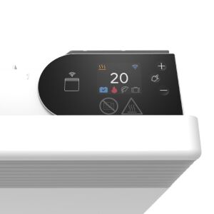 Close-up of Noirot E179118 Spot WIFI 2500 BL Convector Heater control panel - Electric fireplace, Dehumidifier, Space Heater, Electric Heating Panel and Wood-burning fireplace