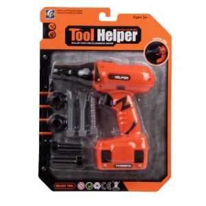 Tool Helper szerszámkészlet gyerekeknek, elemes csavarhúzóval és fúró tartozékokkal - Nonbrand Interaktív gyerek játék