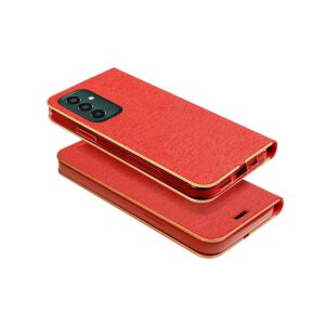 Samsung Galaxy S24 FE Luna Book czerwone skórzane etui, widok pod kątem - OEM Kontakty telefoniczne