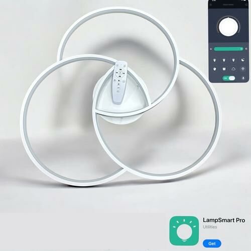 Moderne 3-Ring LED Deckenleuchte mit Fernbedienung und App-Steuerung