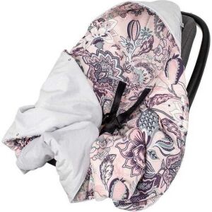 Paturica de infasat pentru scaun auto, roz cu gri 111993739 - Paturici bebe