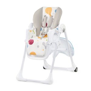 Kinderkraft Yummy Multicolor Faltbarer Babyhochstuhl, schräge Ansicht - Hochstühle