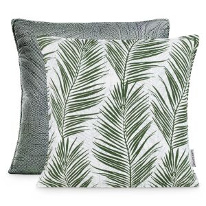 Decorative cushion cover TROPICAL BONAIRE colour glass green leaf printed style modern 45x45 ameliahome 111996140 - Cushion cover