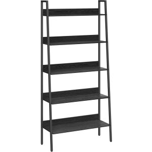 VASAGLE Етажерка тип стълба, стоманена рамка с 5 рафта, индустриален стил, 80x30x170 см, черна 111997048