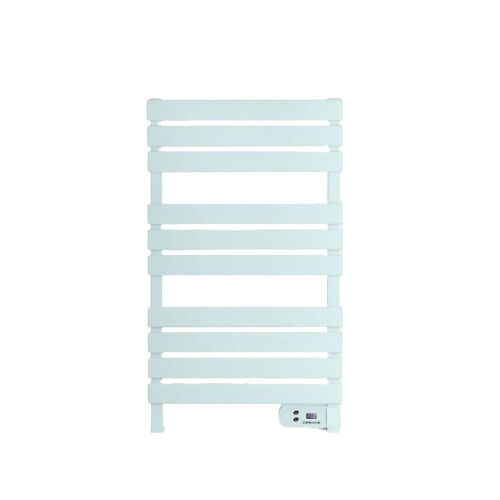 Elektromos fürdőszobai radiátor CREATE, Törölköző melegítő, Törülközőtartó, Hőmérséklet 40°C, Digitális vezérlőpanel, Falra szerelhető, 8 órás időzítő, alacsony fogyasztás, lábakkal és polcca