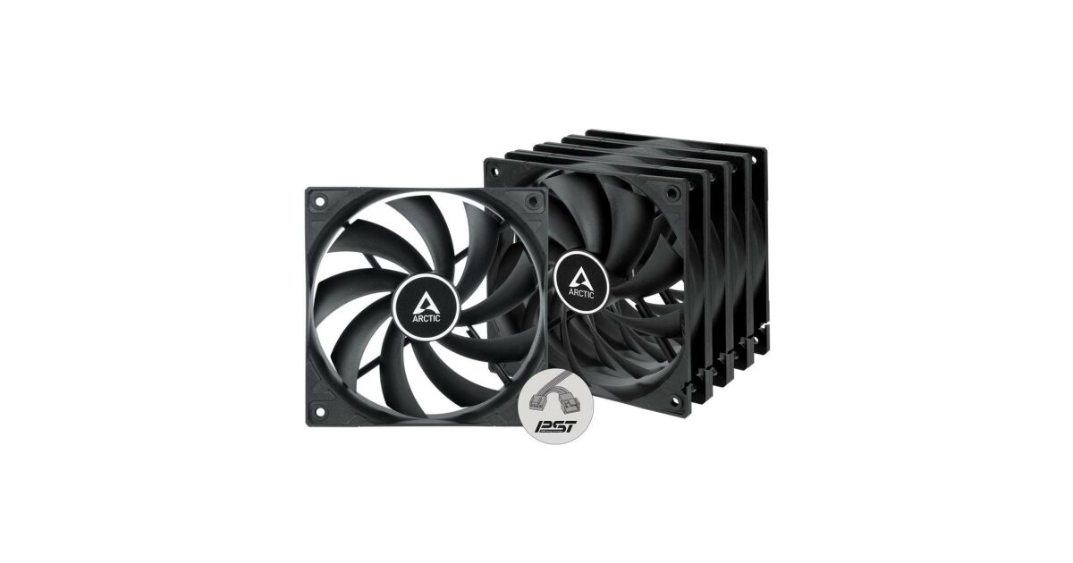 ARCTIC F12 PWM  5 Stuk  PC Fan, 120mm Ventilator, Case Fan Met Standaard Behuizing Signaal Regelt Ventilatortoerental Push Of Pull Configuratie Mogelijk 230 1350 Rpm Zwart 1682792649