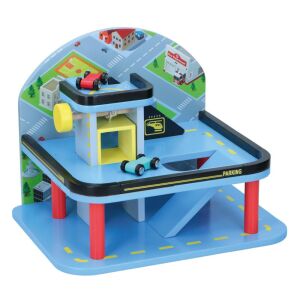 Marionette Wooden Toys garaj din lemn cu două mașinuțe - Table de scris si desenat